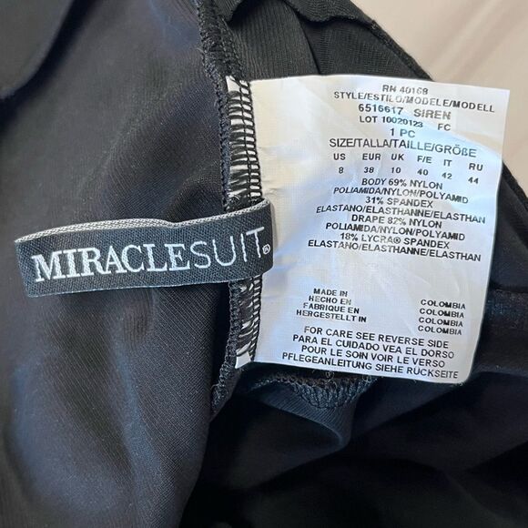 NWOT Miraclesuit | Siren One Piece in Black Slimming Tummy Control 8 - Picture 11 of 11